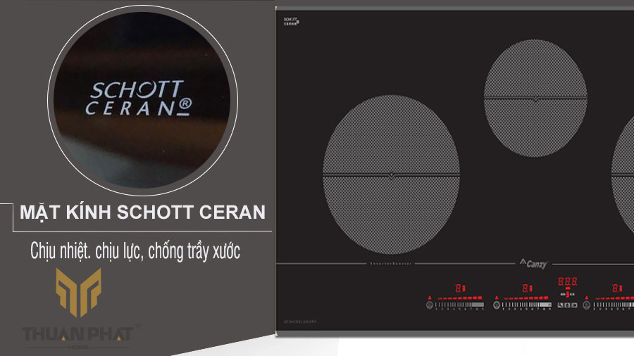 Bếp từ CZ 595LUXURY sử dụng mặt kính Schott Ceran hàng đầu